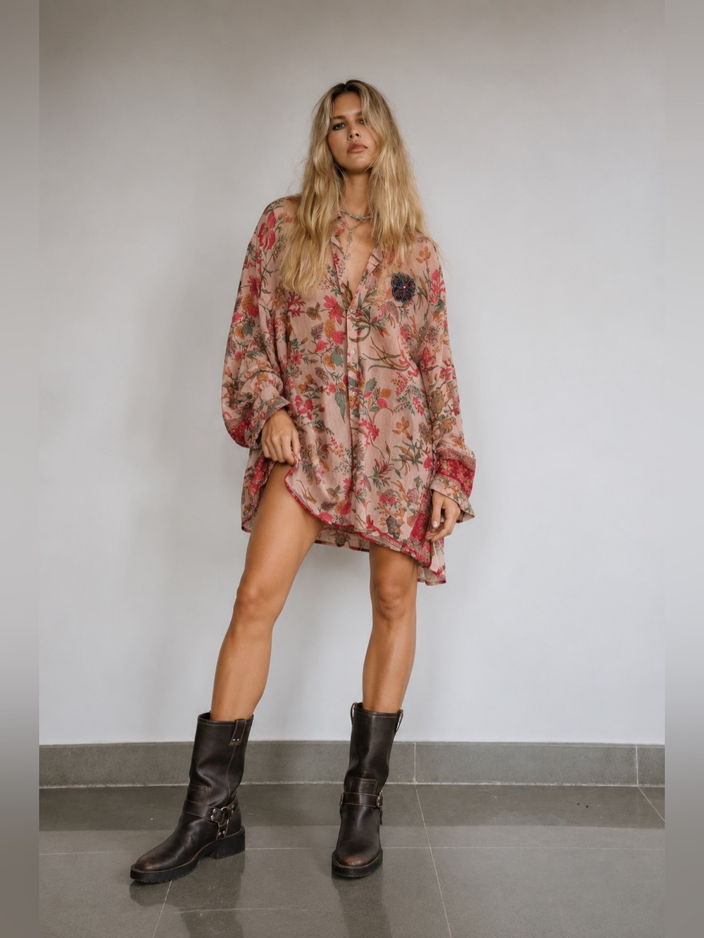 $600+ Sun Child The Silk Boyfriend Shirt